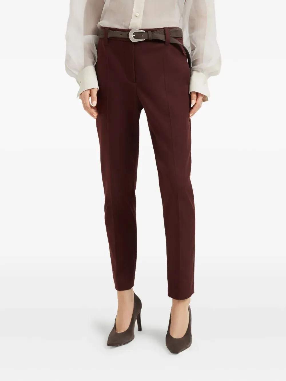 STRETCH-COTTON TROUSERS WITH BUTTON FASTENING sold by Lord & Taylor product image thumbnail 3