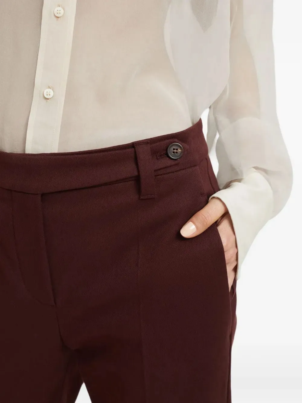 STRETCH-COTTON TROUSERS WITH BUTTON FASTENING sold by Lord & Taylor product image thumbnail 5