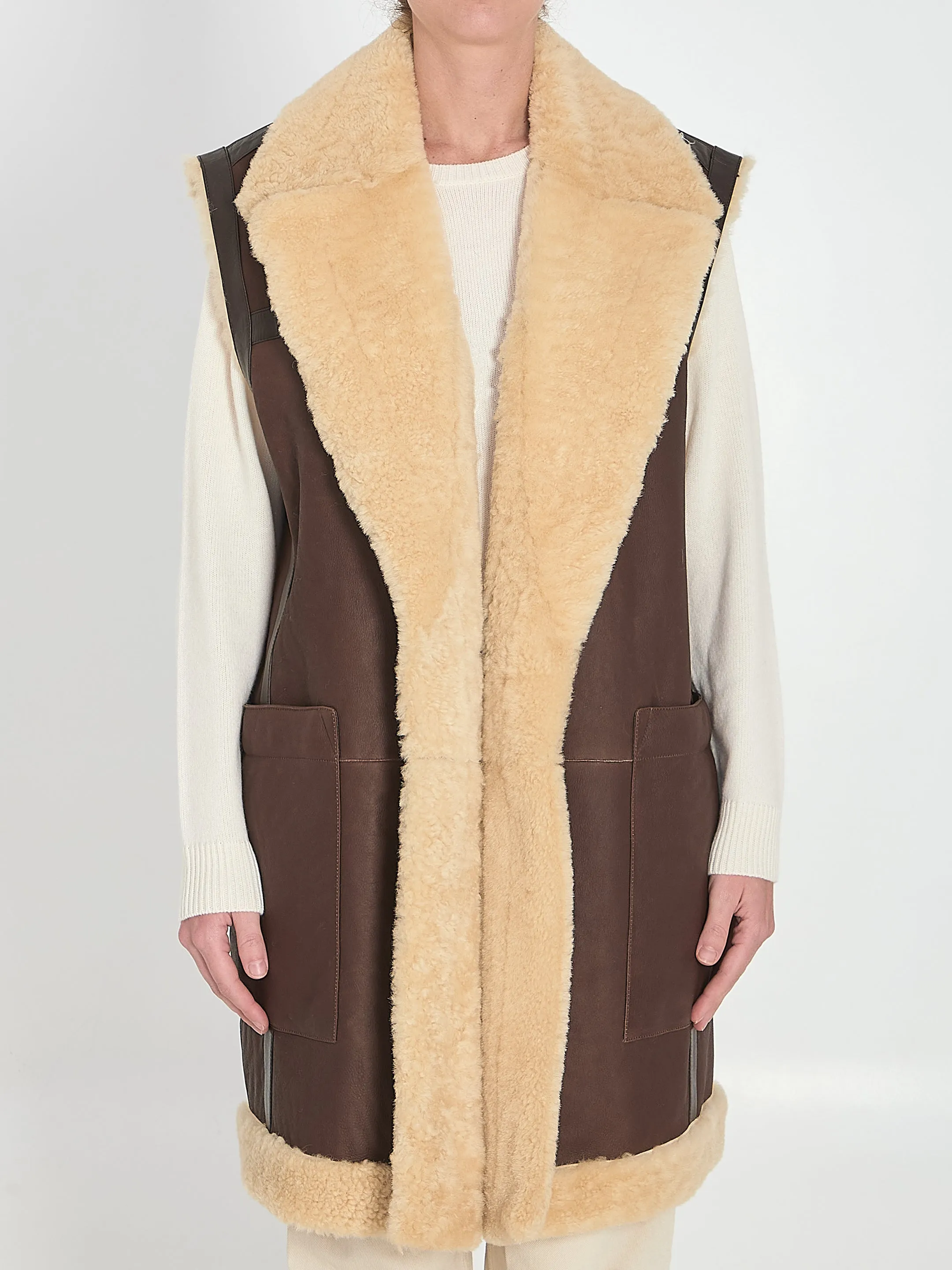 BROWN LEATHER VEST sold by Lord & Taylor
