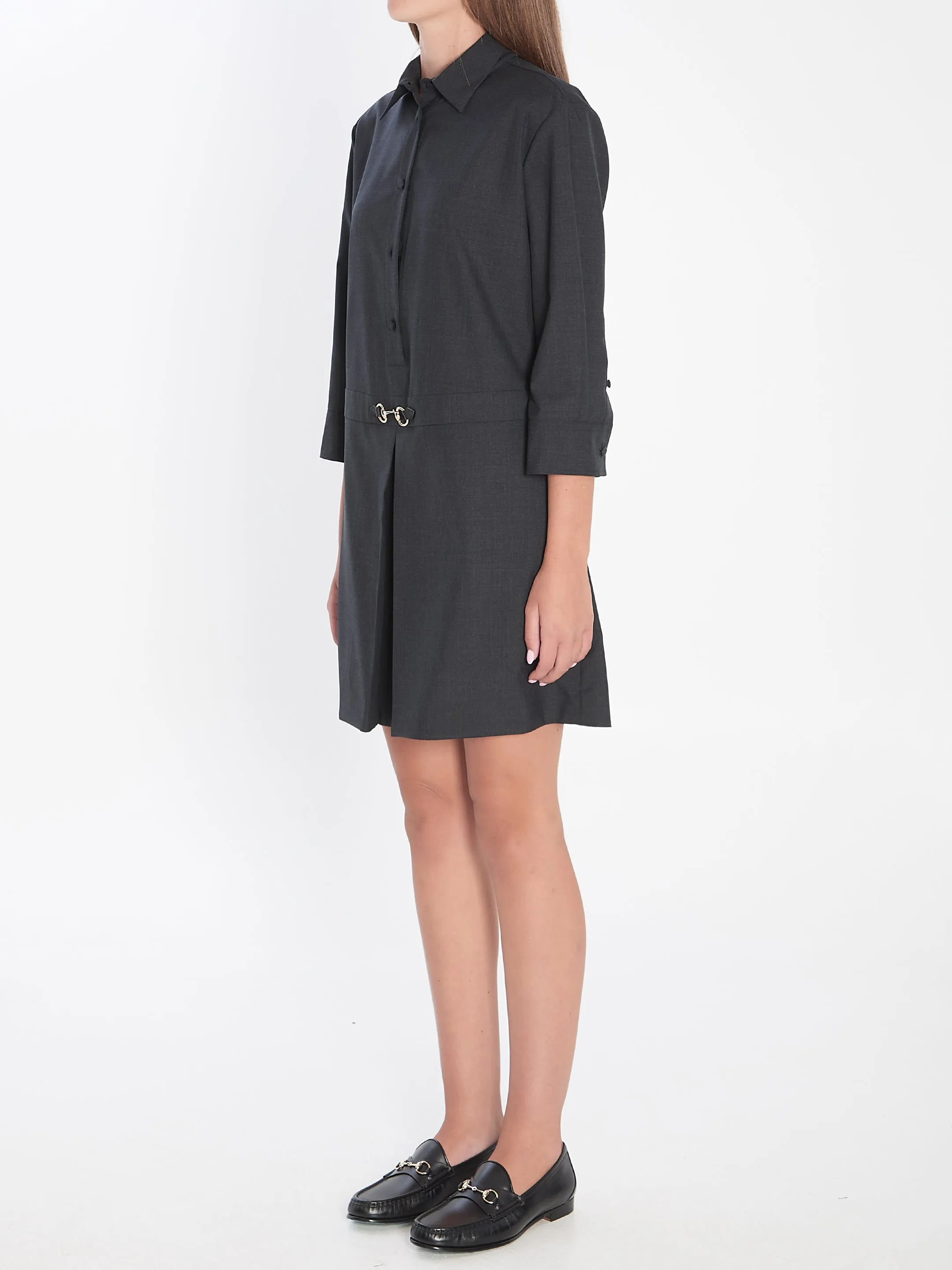 CHARCOAL WOOL POLO DRESS sold by Lord & Taylor product image thumbnail 2