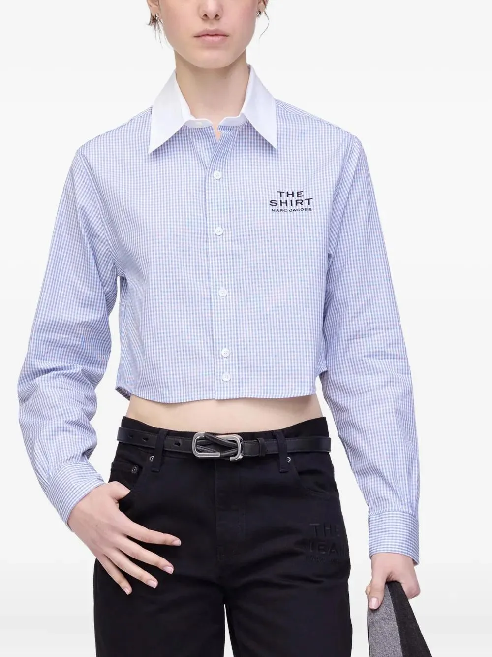 GINGHAM CHECK CROPPED SHIRT sold by Lord & Taylor product image thumbnail 4