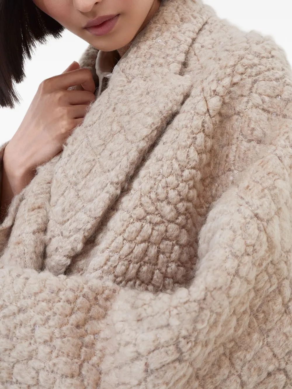 CAMEL SEQUIN EMBELLISHED COAT sold by Lord & Taylor product image thumbnail 5