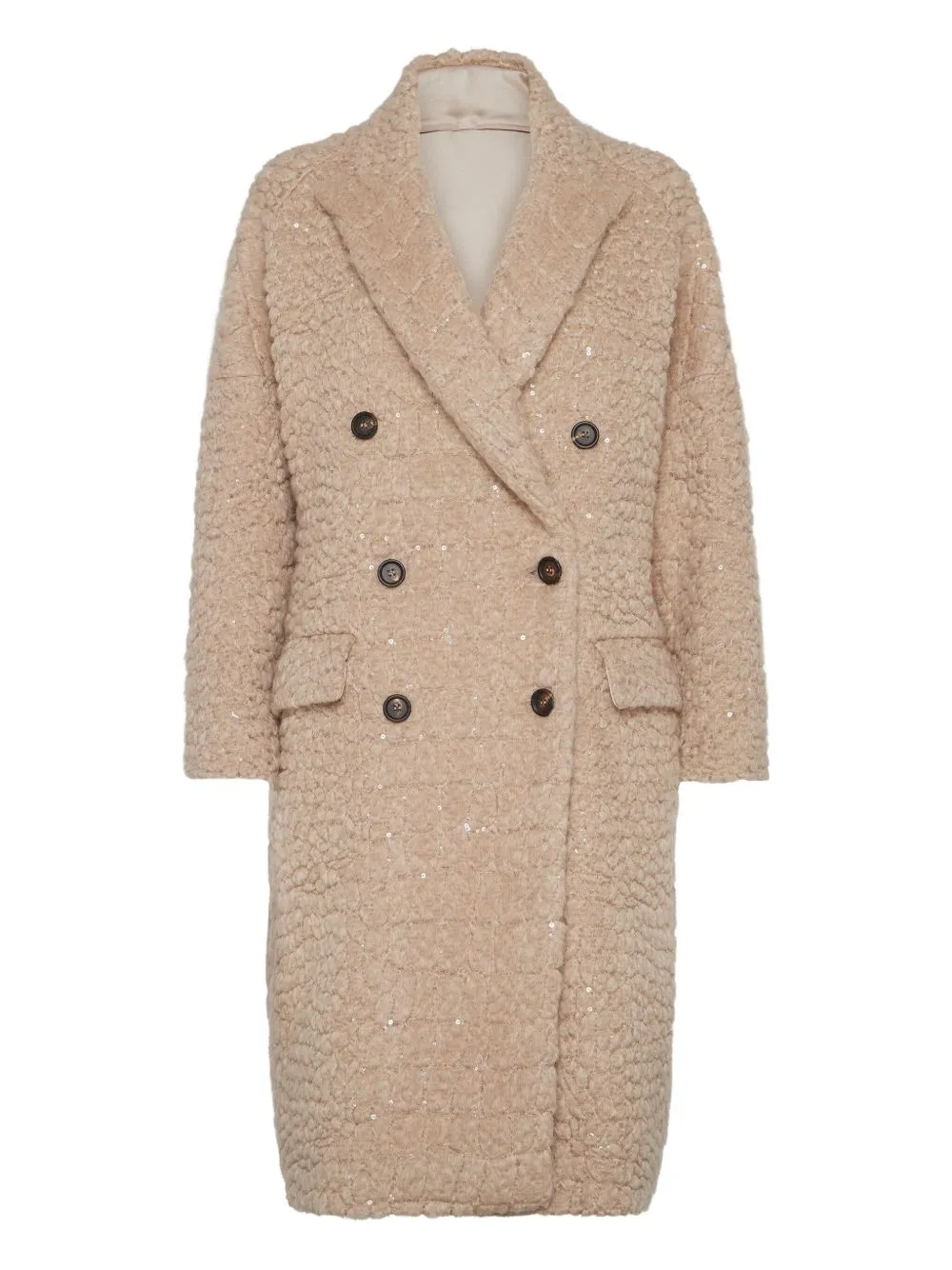 CAMEL SEQUIN EMBELLISHED COAT sold by Lord & Taylor