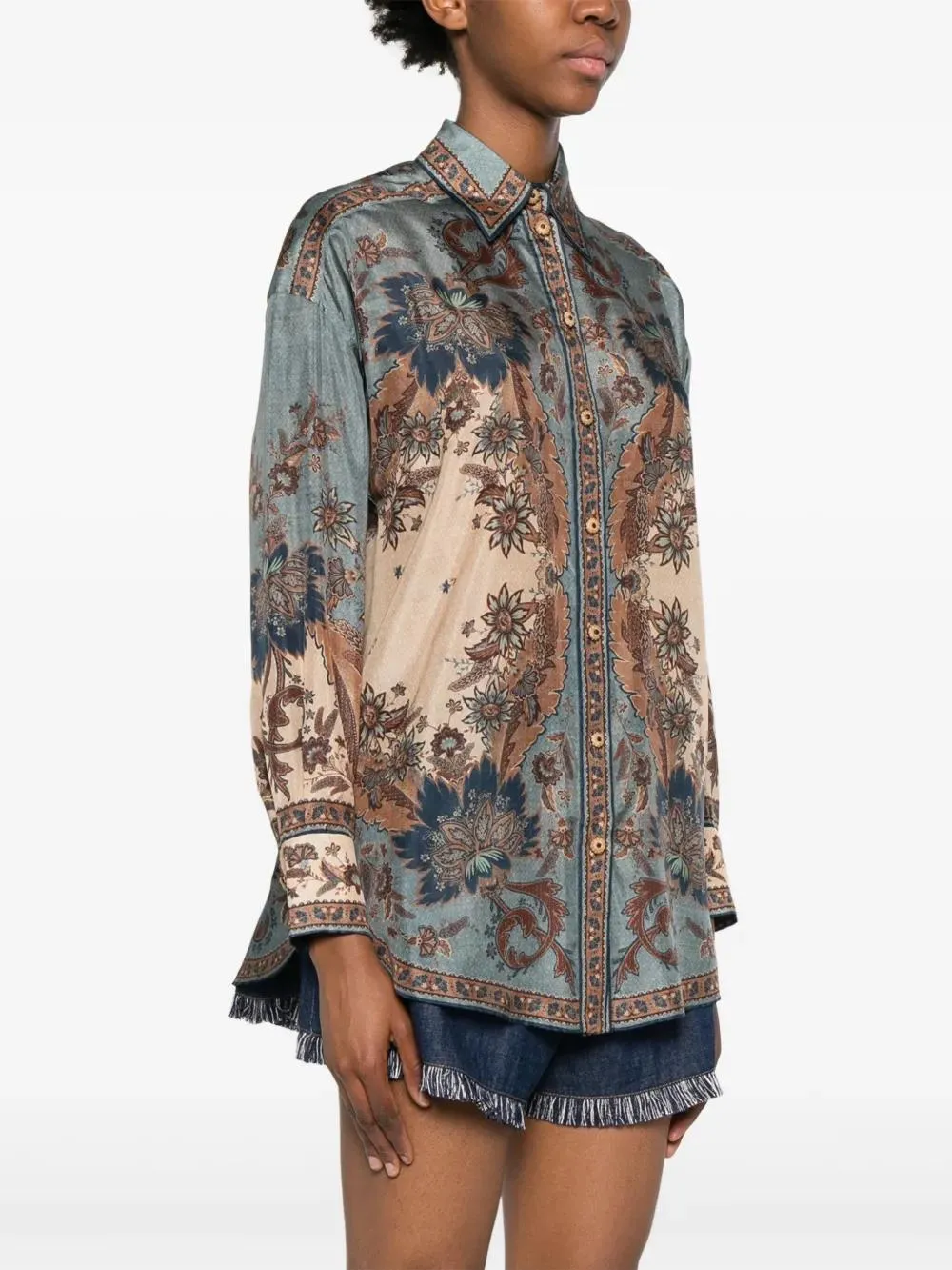 ASCENSION PRINTED SILK SHIRT sold by Lord & Taylor product image thumbnail 3