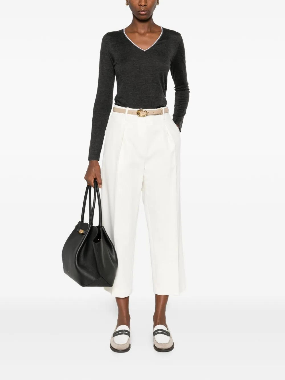 CROPPED COTTON TROUSERS sold by Lord & Taylor product image thumbnail 3