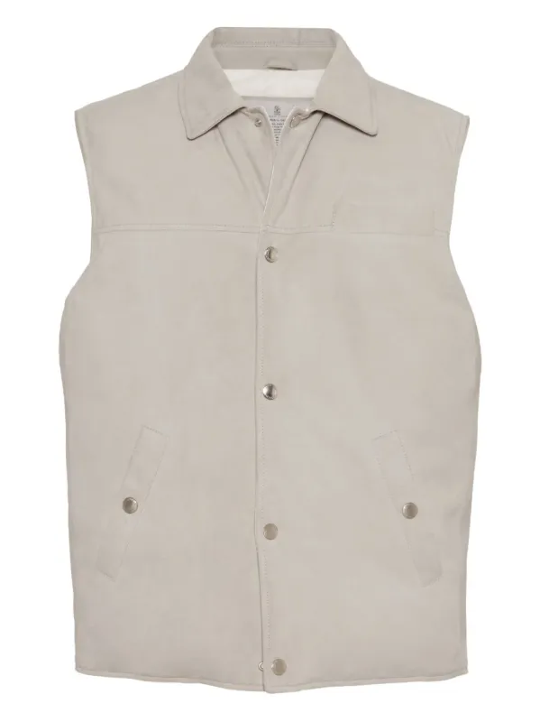 LEATHER DOWN VEST sold by Lord & Taylor