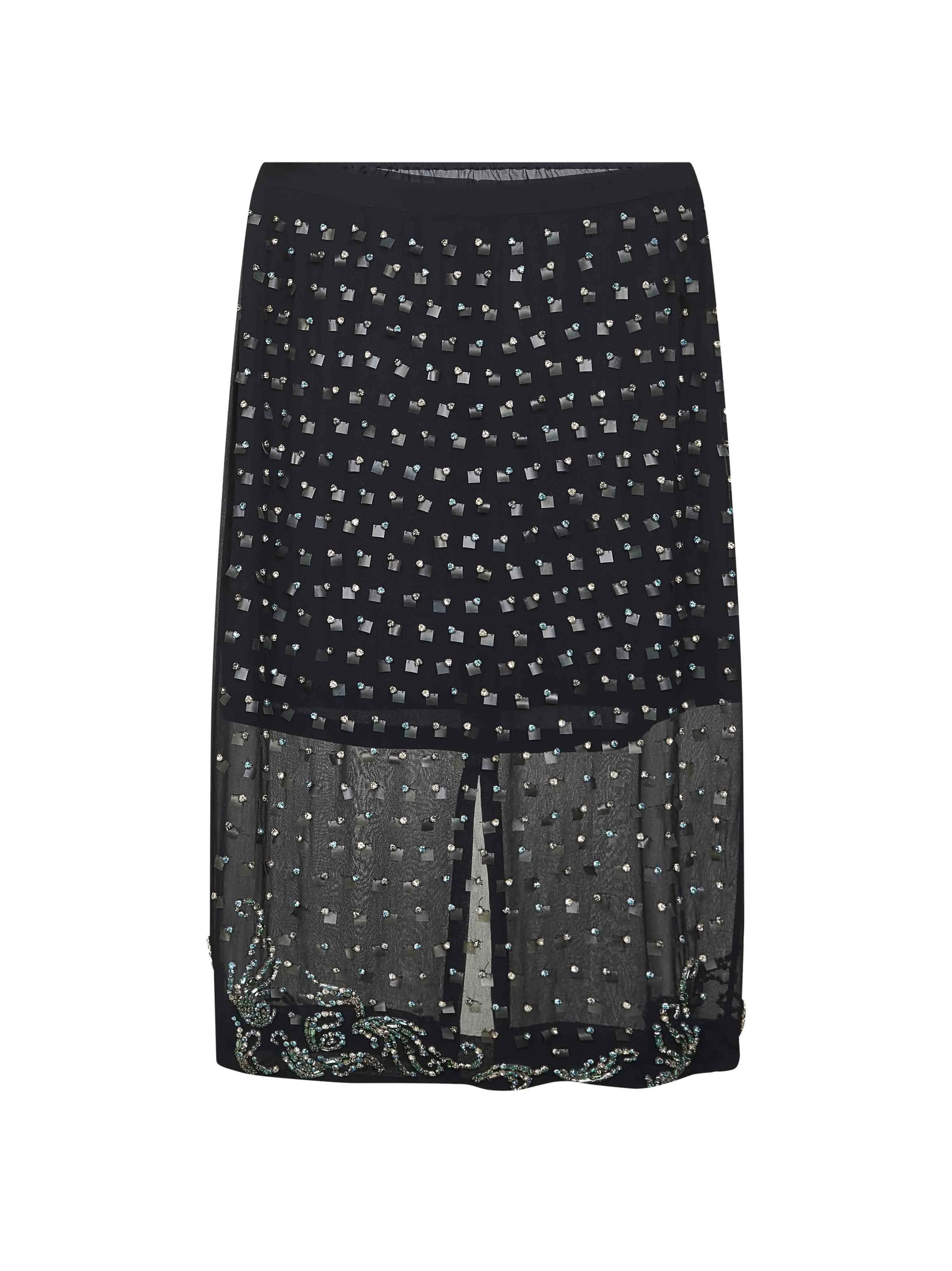 Blue Georgette Jewel Embellished Midi Skirt sold by Lord & Taylor