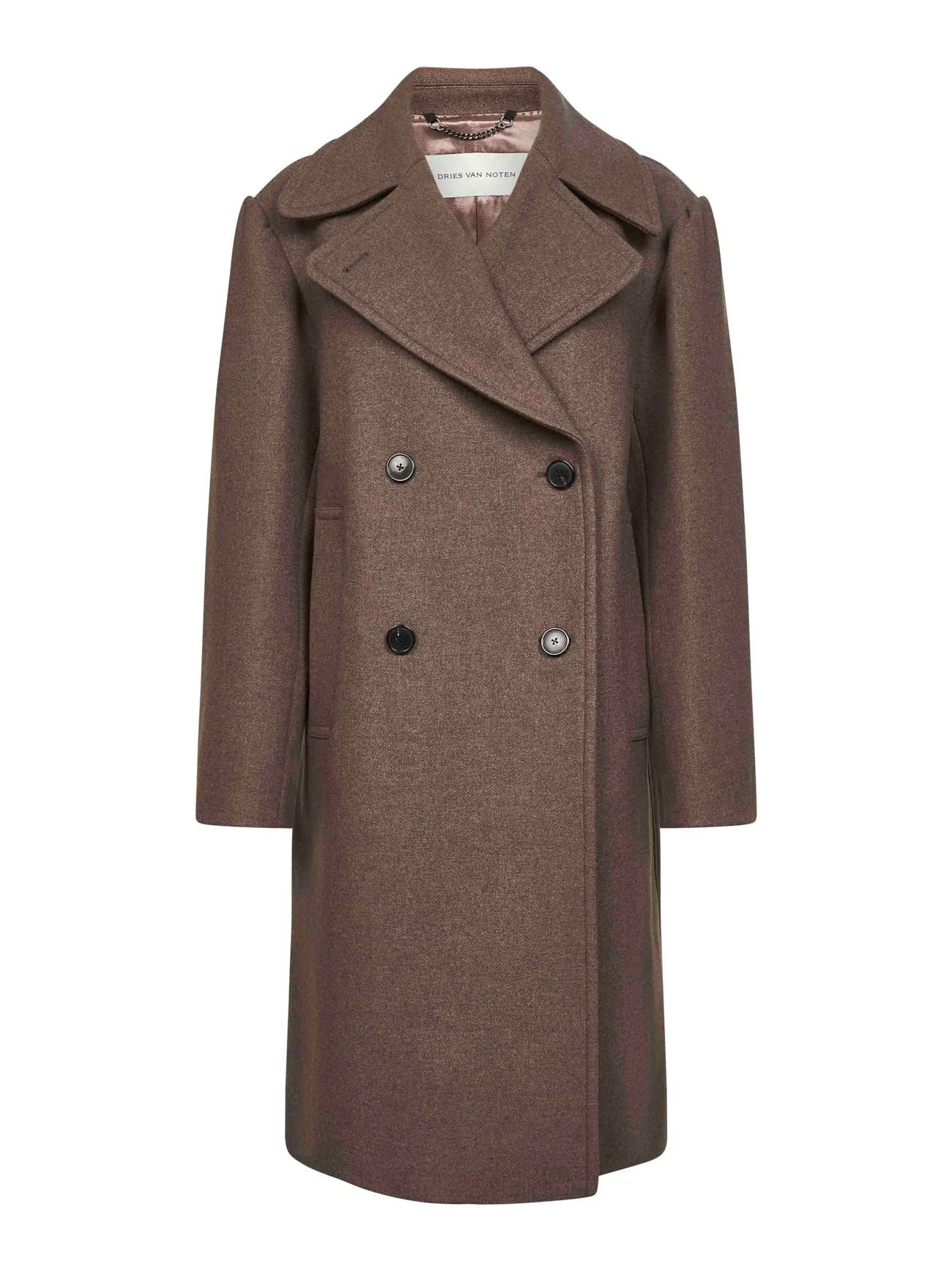 Brown Wool Blend Double-Breasted Coat sold by Lord & Taylor