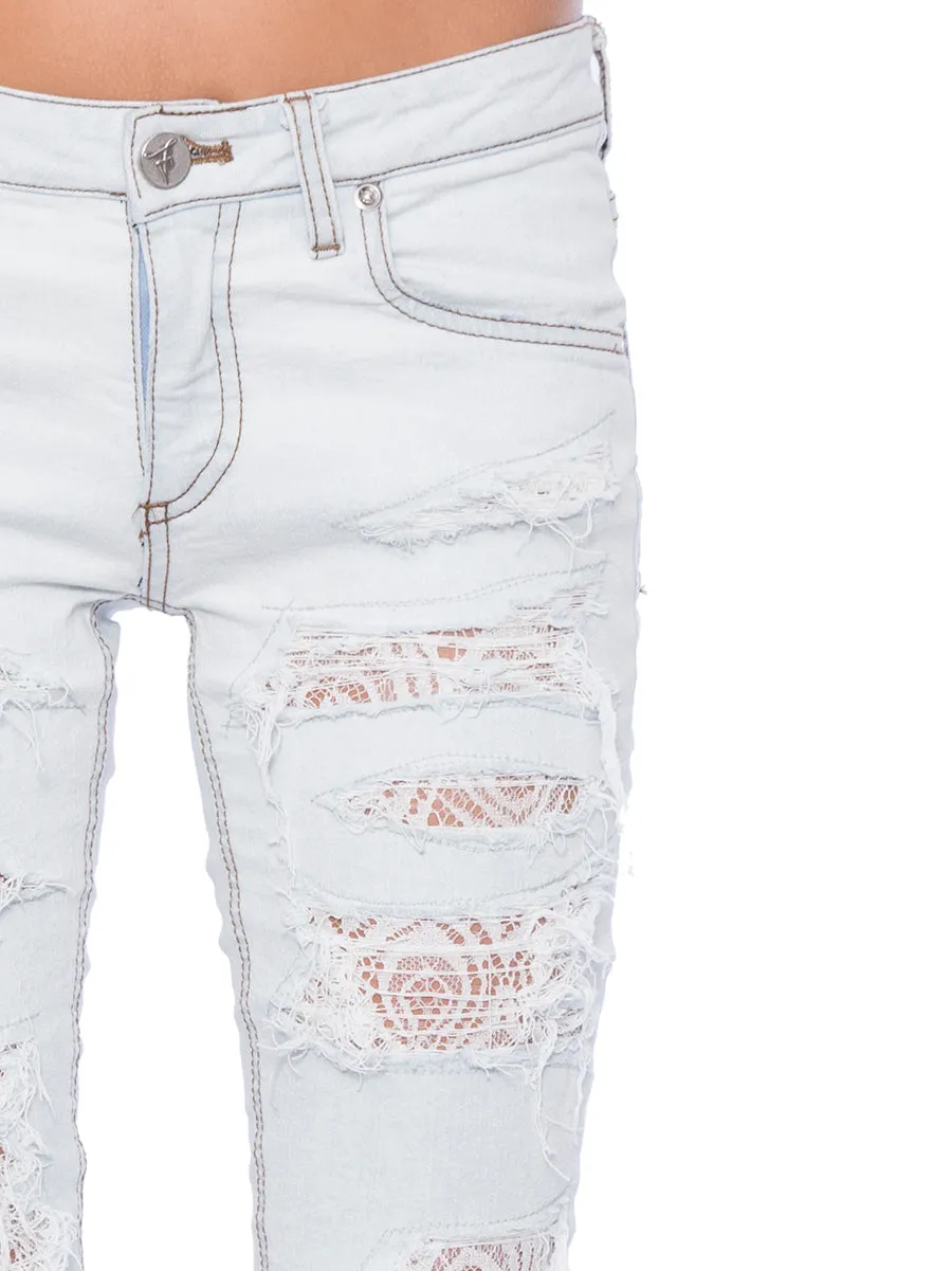 SKINNY JEANS WITH LACE sold by Lord & Taylor product image thumbnail 3