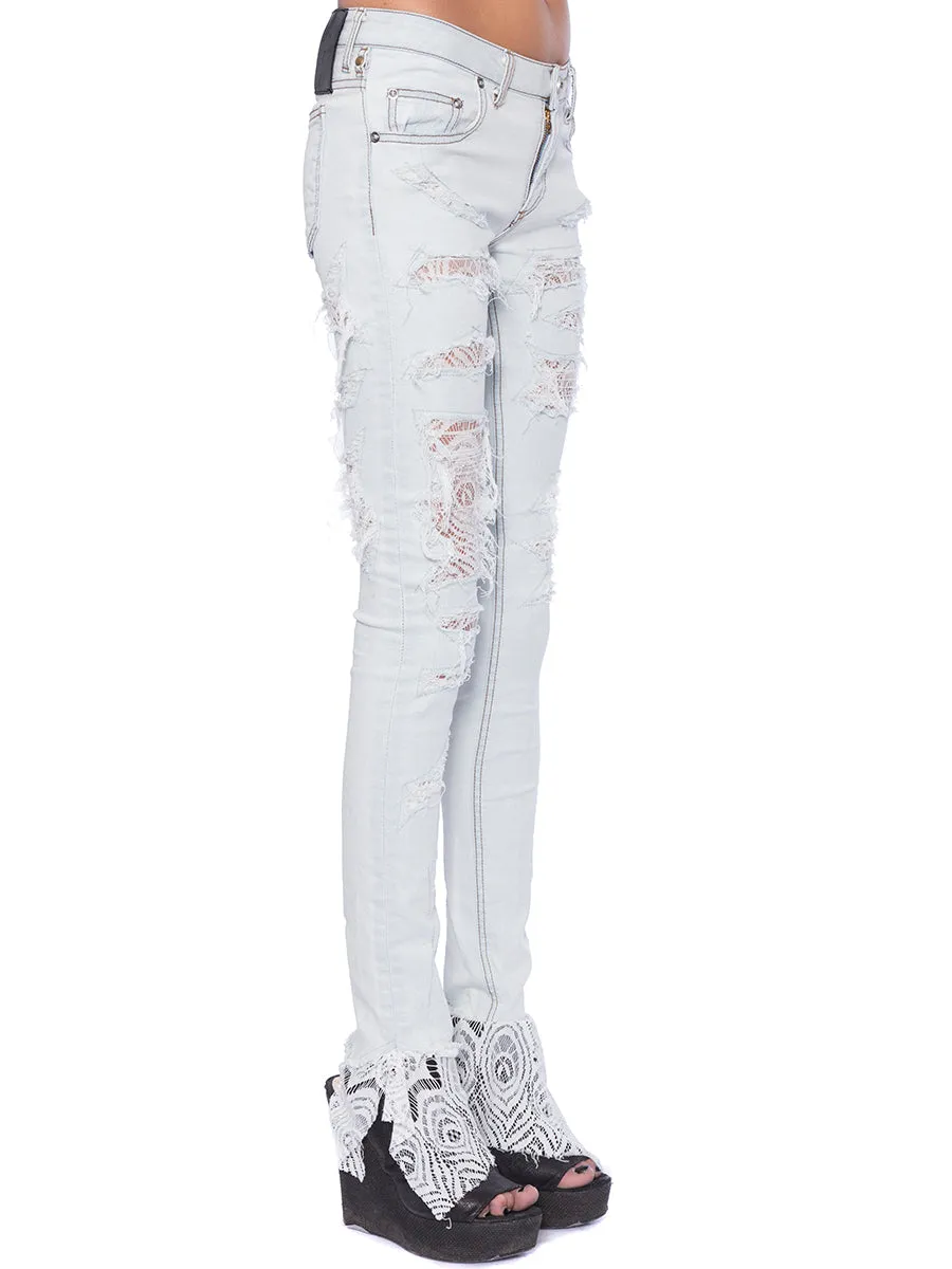 SKINNY JEANS WITH LACE sold by Lord & Taylor product image thumbnail 4