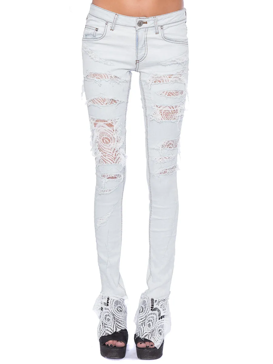 SKINNY JEANS WITH LACE sold by Lord & Taylor product image thumbnail 2