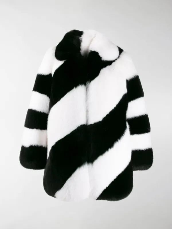 FUR DIAGONAL STRIPED COAT sold by Lord & Taylor