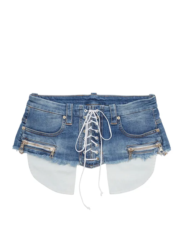 DENIM LACE UP BELT sold by Lord & Taylor