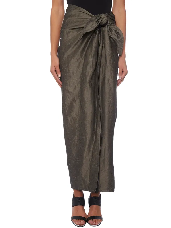COTTON AND LINEN LONG SKIRT WITH ZIP sold by Lord & Taylor