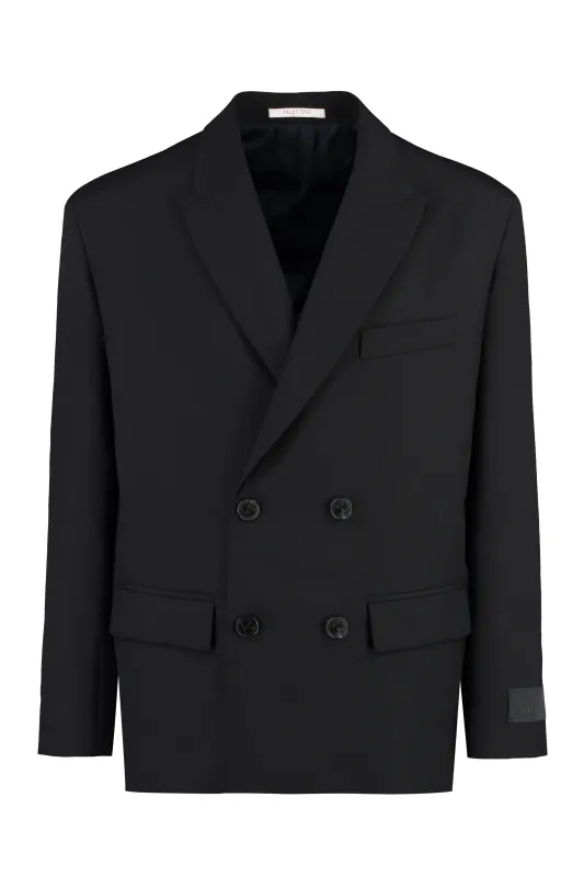 DOUBLE-BREASTED WOOL BLAZER sold by Lord & Taylor