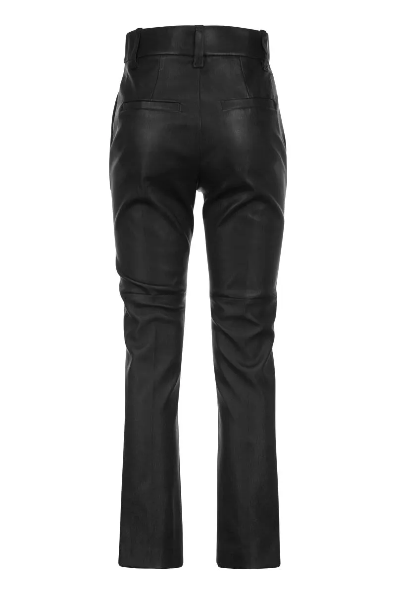 STRETCH NAPPA LEATHER CIGARETTE TROUSERS sold by Lord & Taylor product image thumbnail 2