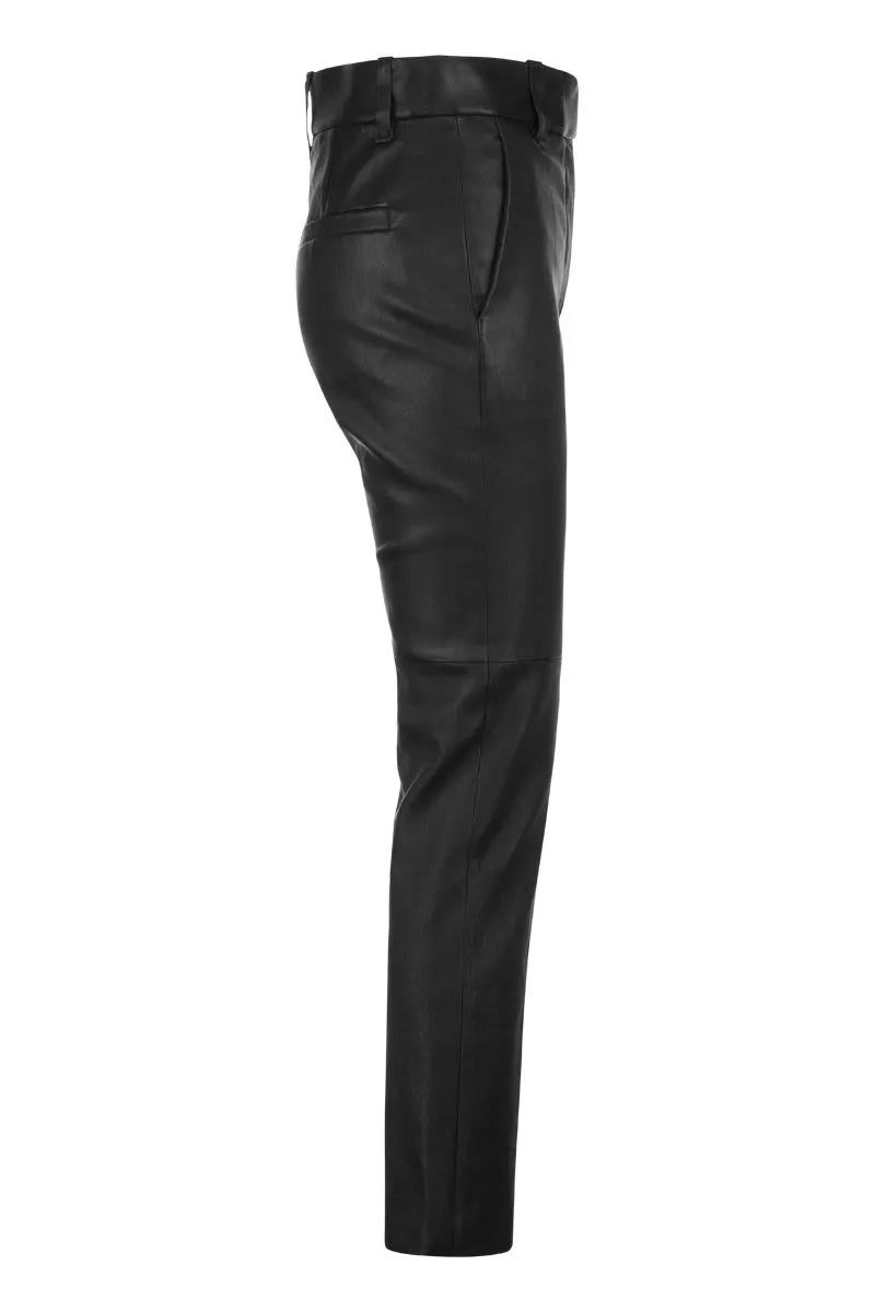 STRETCH NAPPA LEATHER CIGARETTE TROUSERS sold by Lord & Taylor product image thumbnail 3