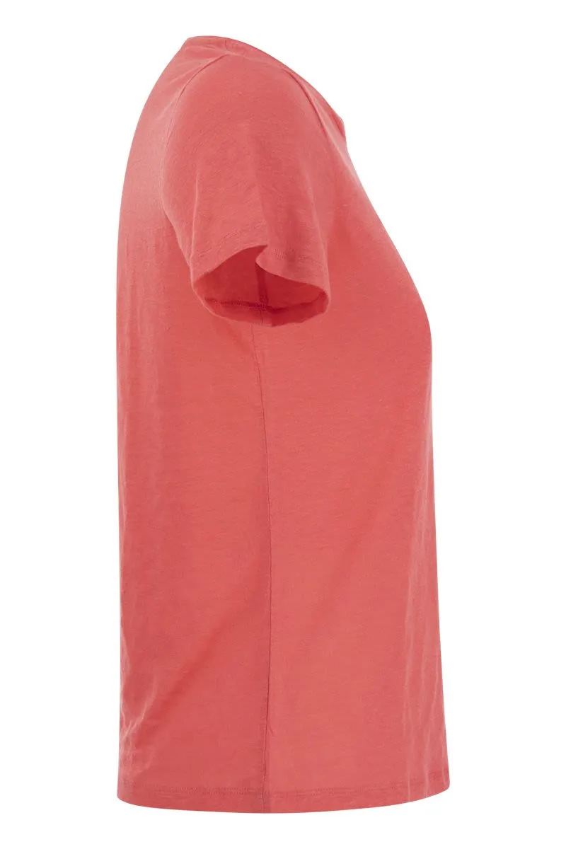 CREW-NECK T-SHIRT IN LINEN AND SHORT SLEEVE sold by Lord & Taylor product image thumbnail 3