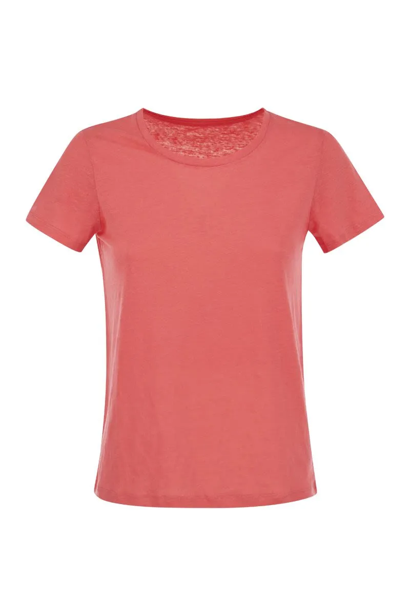 CREW-NECK T-SHIRT IN LINEN AND SHORT SLEEVE sold by Lord & Taylor