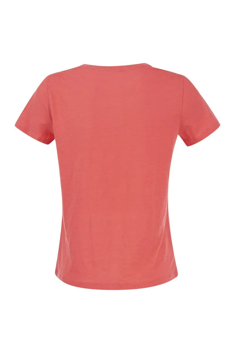 CREW-NECK T-SHIRT IN LINEN AND SHORT SLEEVE sold by Lord & Taylor product image thumbnail 2