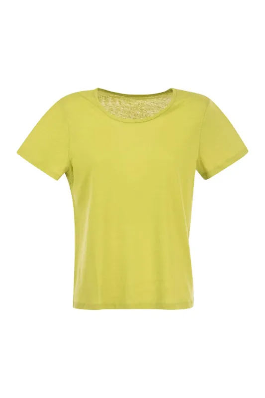 CREW-NECK T-SHIRT IN LINEN AND SHORT SLEEVE sold by Lord & Taylor