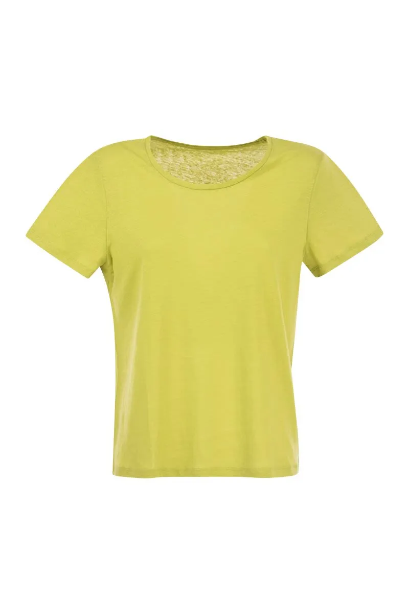 CREW-NECK T-SHIRT IN LINEN AND SHORT SLEEVE sold by Lord & Taylor