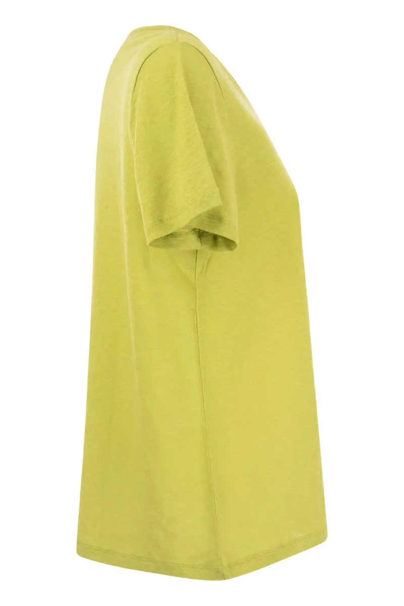 CREW-NECK T-SHIRT IN LINEN AND SHORT SLEEVE sold by Lord & Taylor product image thumbnail 3