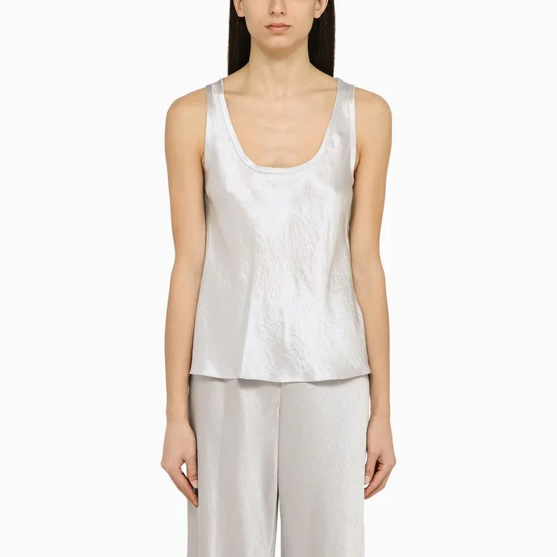 PEARL GREY ACETATE TANK TOP made by Vince