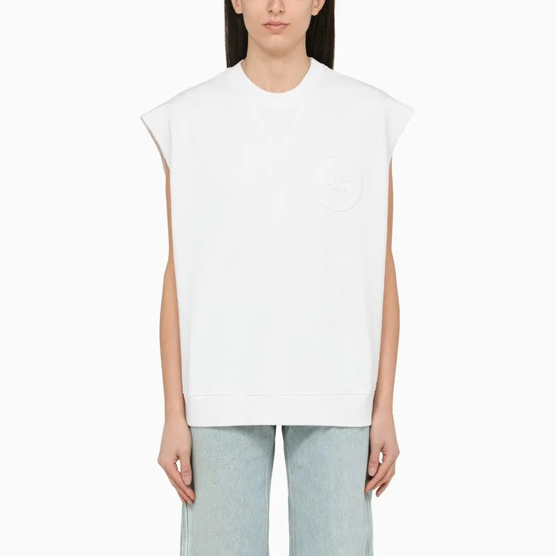 WHITE COTTON OVER VEST WITH LOGO sold by Lord & Taylor