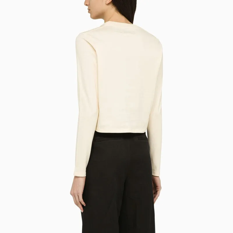 IVORY COTTON CREW-NECK JUMPER sold by Lord & Taylor product image thumbnail 3
