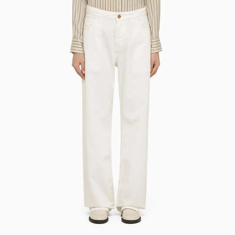 WHITE DENIM BAGGY JEANS sold by Lord & Taylor