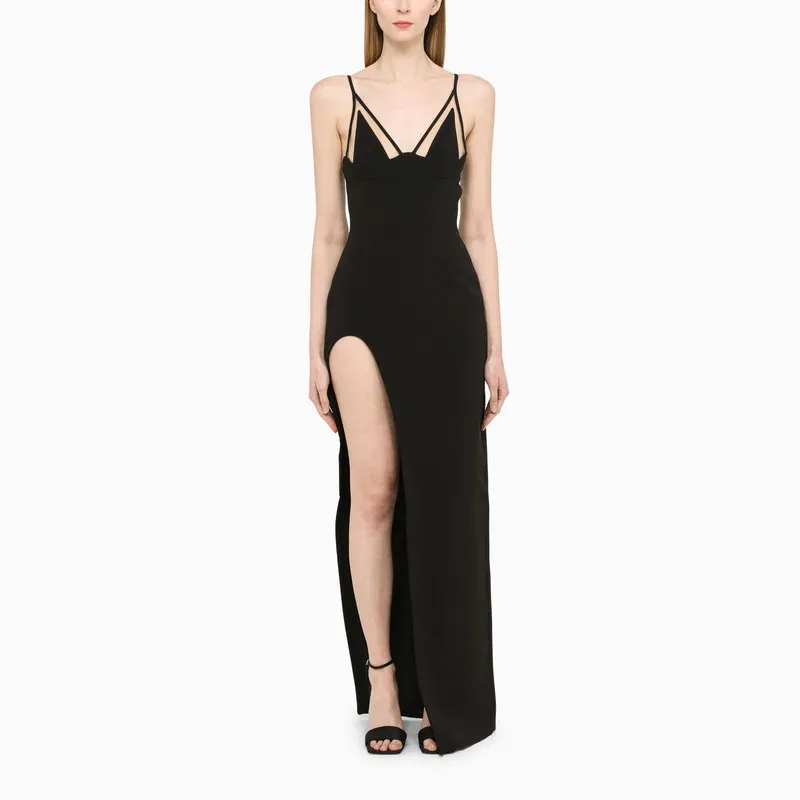 BLACK LONG DRESS WITH SLIT sold by Lord & Taylor