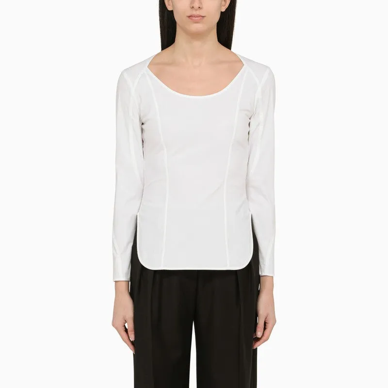 WHITE ORGANIC COTTON LEYIA BLOUSE sold by Lord & Taylor