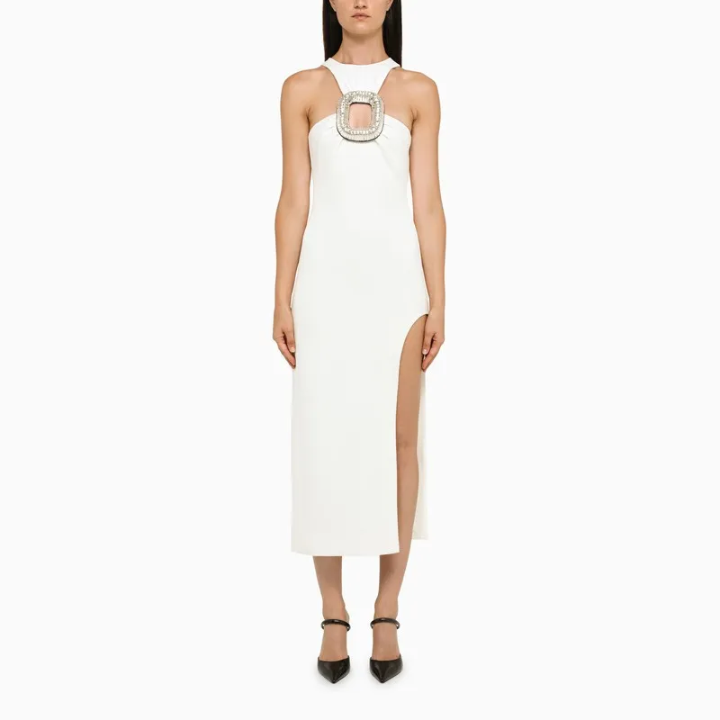 WHITE ASYMMETRICAL MIDI DRESS sold by Lord & Taylor
