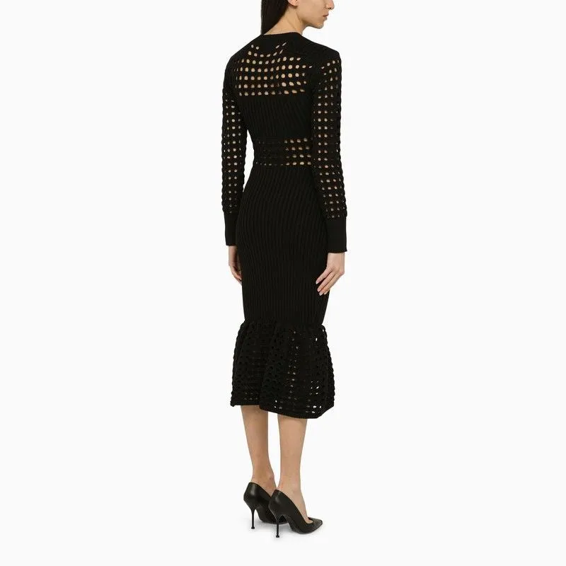 BLACK KNITTED MIDI DRESS sold by Lord & Taylor product image thumbnail 3