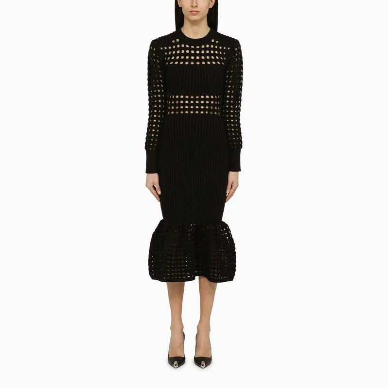 BLACK KNITTED MIDI DRESS sold by Lord & Taylor