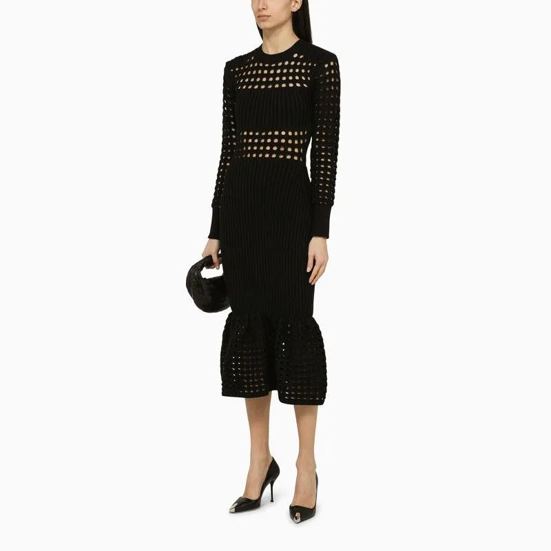 BLACK KNITTED MIDI DRESS sold by Lord & Taylor product image thumbnail 2