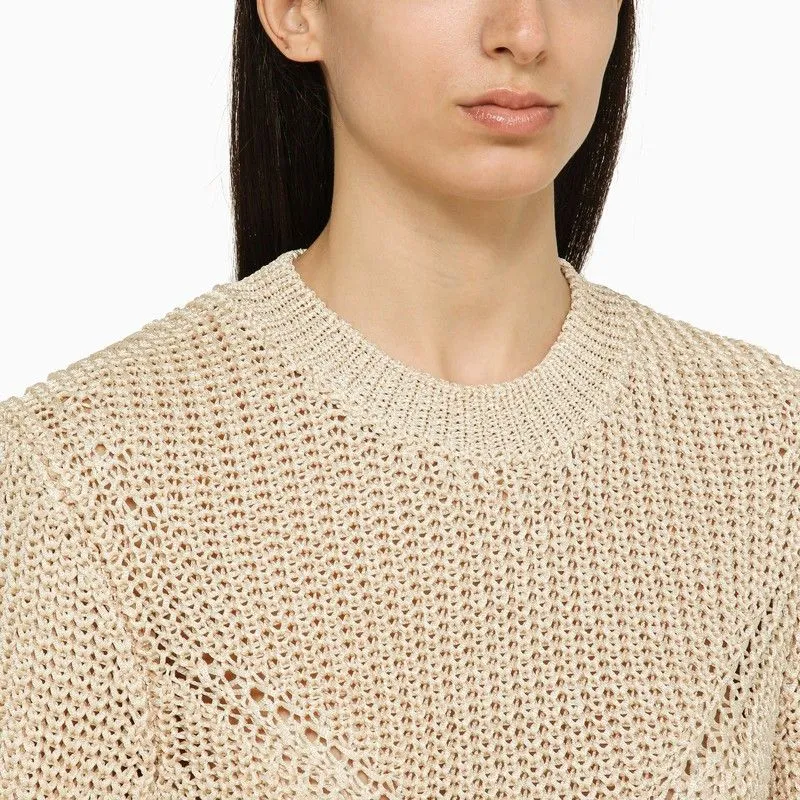 RECYCLED POLYESTER ECRU CREW-NECK JUMPER sold by Lord & Taylor product image thumbnail 4