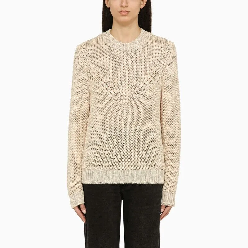 RECYCLED POLYESTER ECRU CREW-NECK JUMPER sold by Lord & Taylor