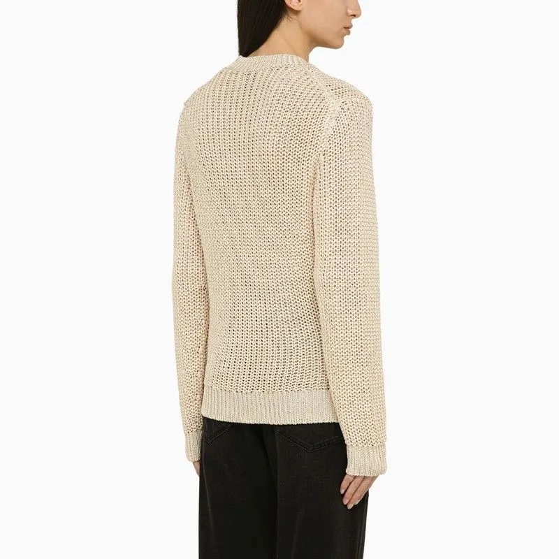 RECYCLED POLYESTER ECRU CREW-NECK JUMPER sold by Lord & Taylor product image thumbnail 3