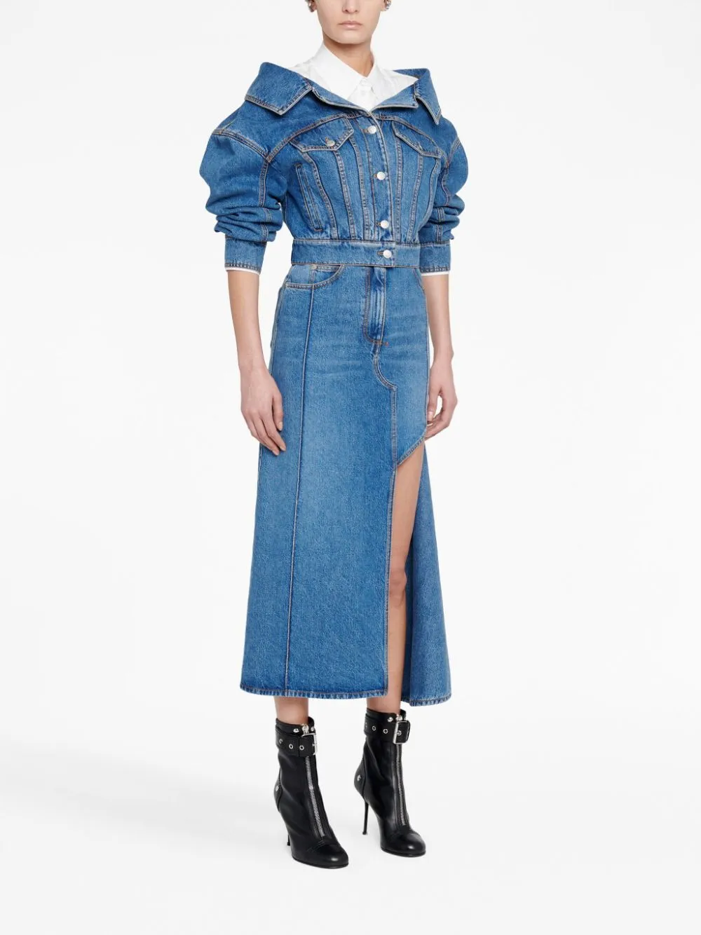 DENIM MIDI SKIRT sold by Lord & Taylor product image thumbnail 3