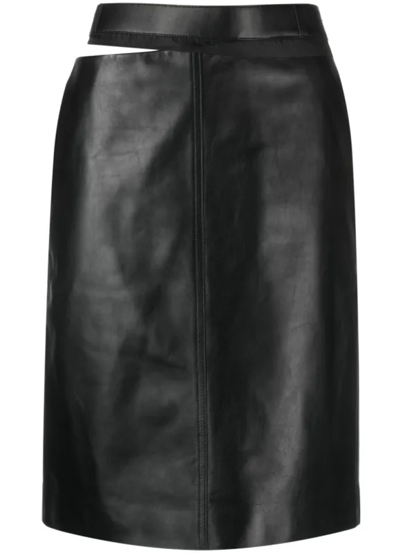 LEATHER MIDI SKIRT sold by Lord & Taylor