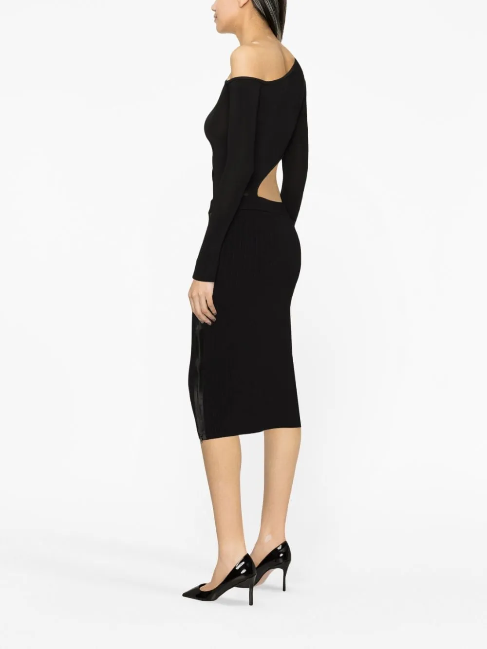 ZIPPED RIBBED SILK SKIRT sold by Lord & Taylor product image thumbnail 2