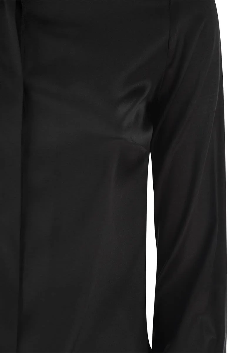 STRAIGHT SILK SATIN SHIRT sold by Lord & Taylor product image thumbnail 4