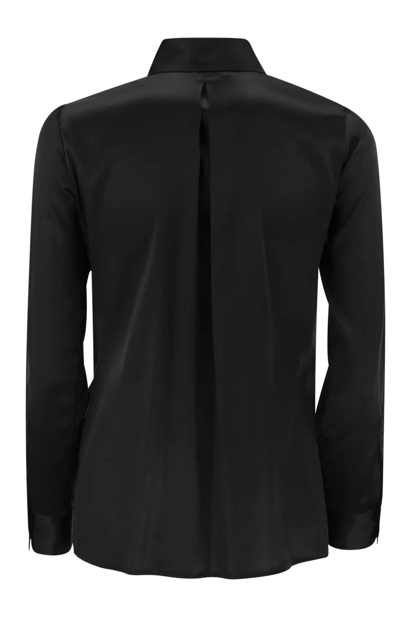 STRAIGHT SILK SATIN SHIRT sold by Lord & Taylor product image thumbnail 2