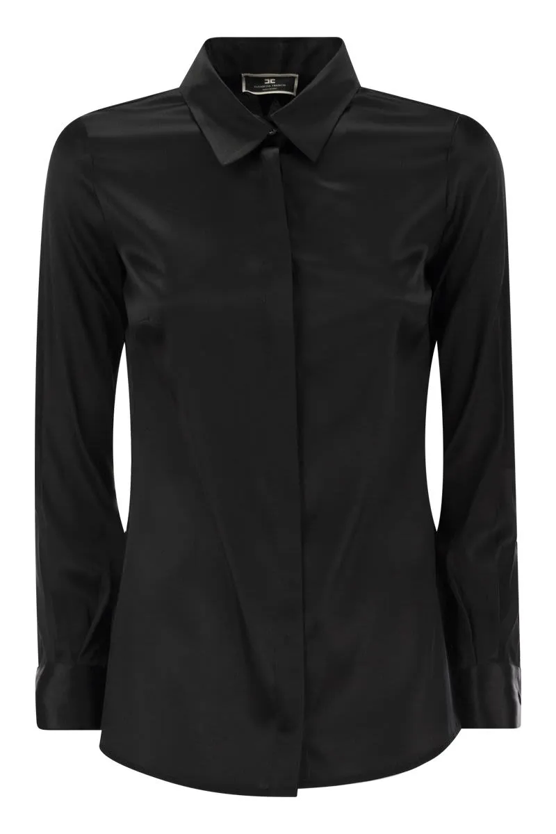 STRAIGHT SILK SATIN SHIRT sold by Lord & Taylor