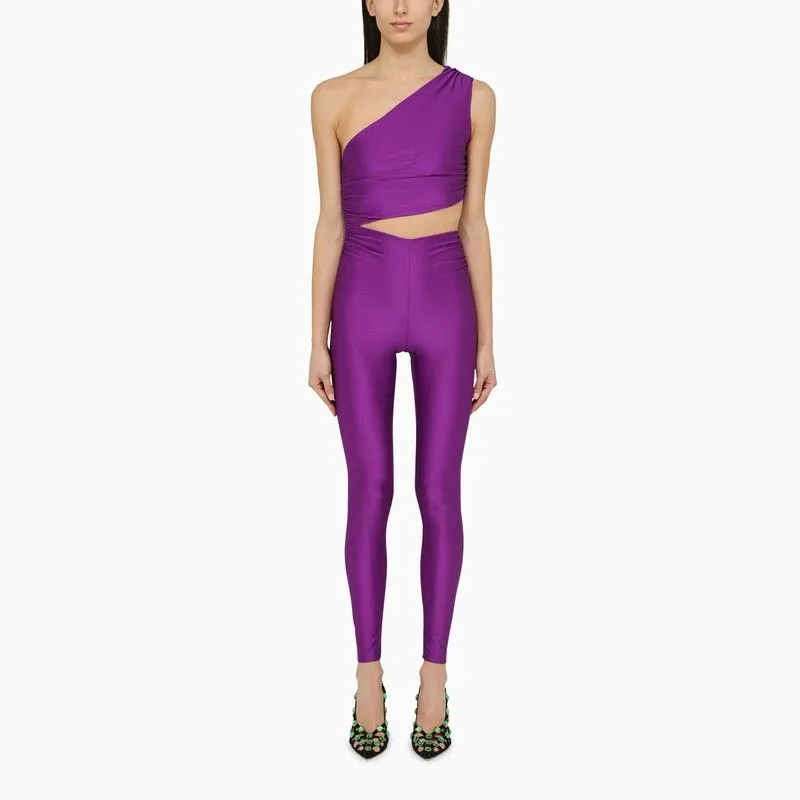 PURPLE SYMMETRICAL CLOSE-FITTING JUMPSUIT sold by Lord & Taylor