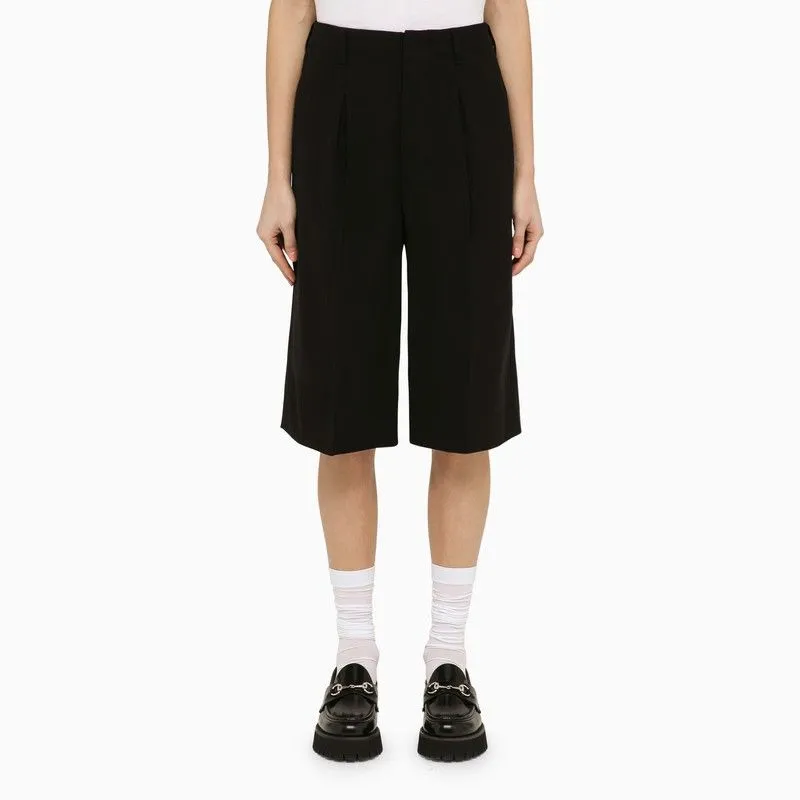 BLACK WOOL-BLEND BERMUDA SHORTS sold by Lord & Taylor