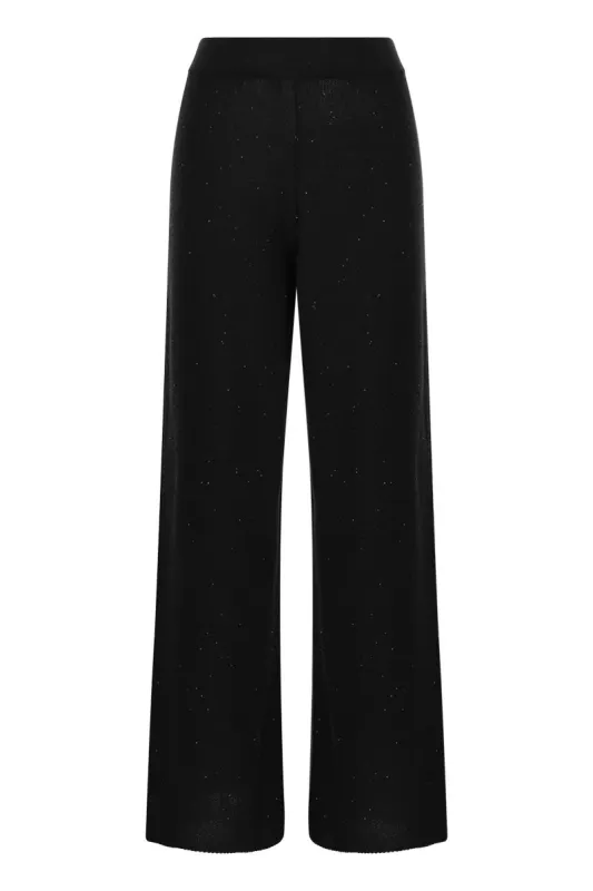 COTTON AND LINEN TROUSERS WITH MICRO SEQUINS sold by Lord & Taylor