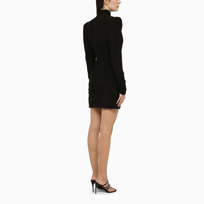 BLACK DRAPED SILK MINIDRESS sold by Lord & Taylor product image thumbnail 3